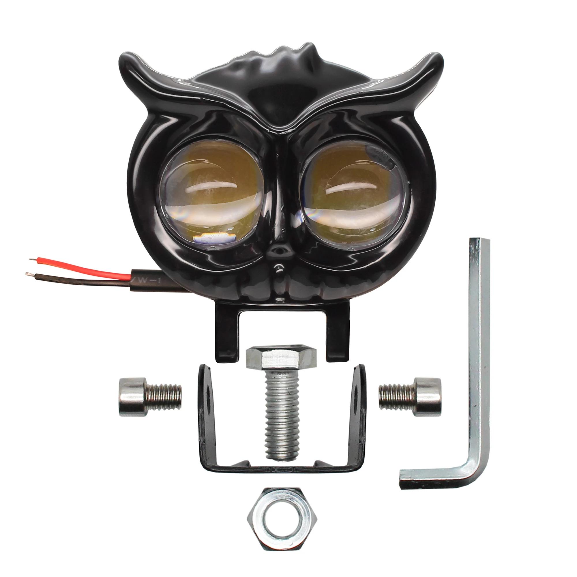 Exploradora LED para Moto Tipo Búho 12V DC Blanco y Ámbar 20W 2400 Lúmenes 4