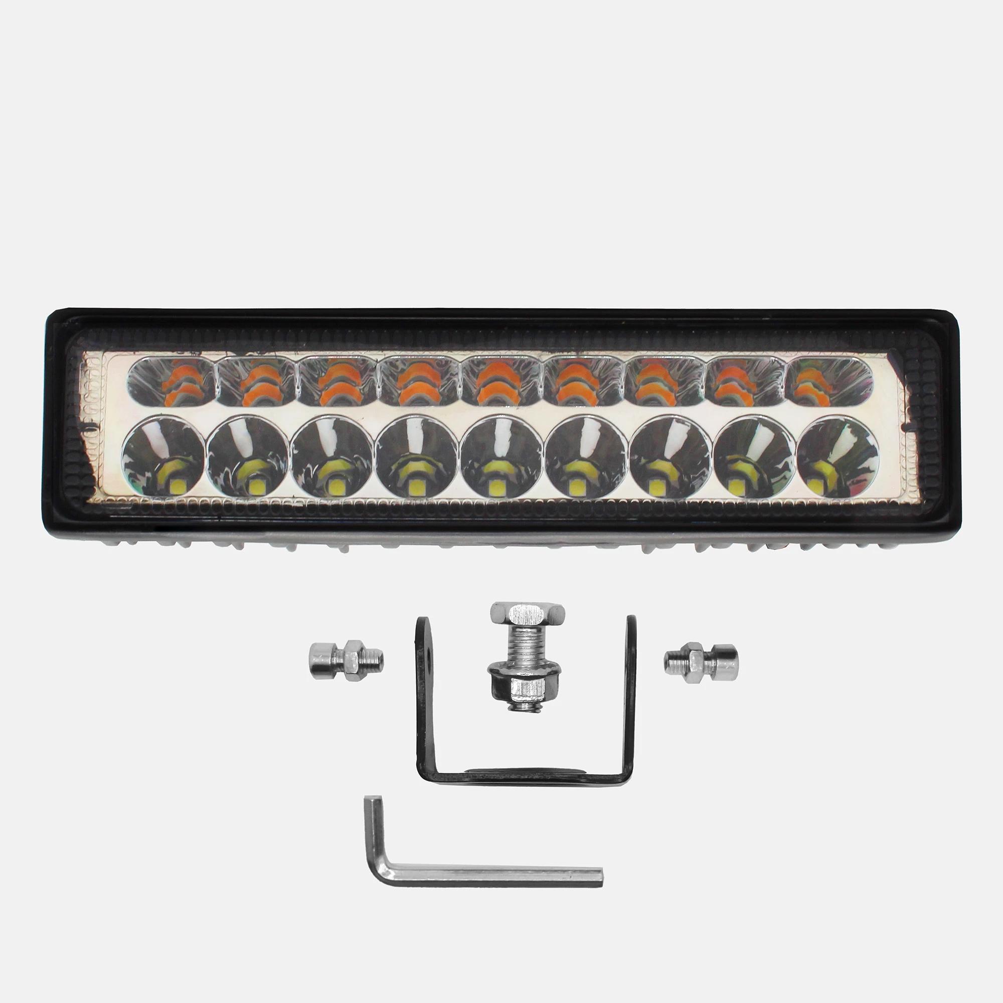 Exploradora Rectangular LED para Moto Dual Color Alta/Baja/Strober 12/24V DC 18W 1800 Lúmenes 3
