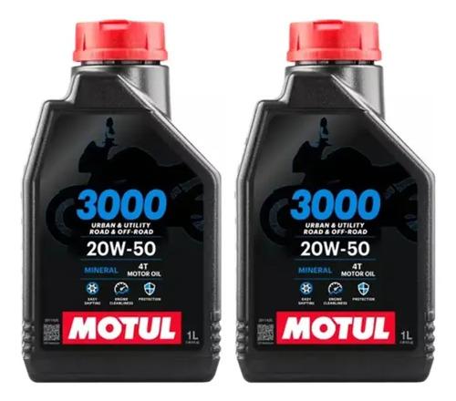 Set 2 Aceites Lubricante Motul 3000 20w50 Mineral Motos 2l4t