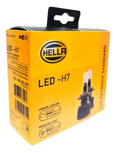 Kit Bombillo Led Hella Alta Potencia H7 Para Carro Y Moto H7 Negro Blanco Frío