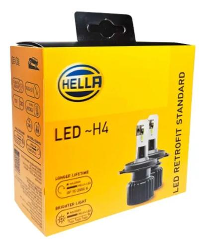 Kit Bombillo Led Hella Alta Potencia H4 Para Carro Y Moto H4 Negro Blanco Frío