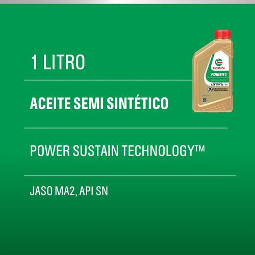 Castrol Power 1 Aceite 4t 15w 50 Moto Lub Semisintetico 1 L