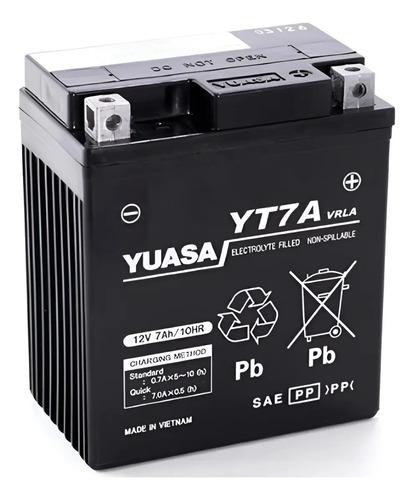 Batería Moto Yuasa Original Akt Ttr 125 Xtz 250 Cb190r Yt7a Derecho