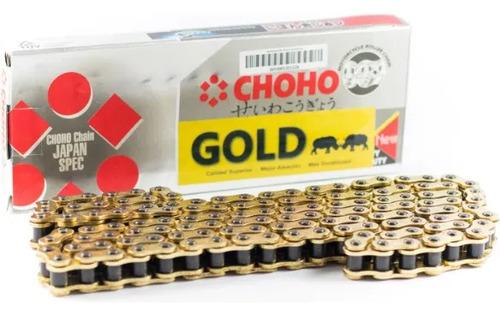 Cadena Moto 520 Oring 120l Reforzada Repuesto Choho Dorado