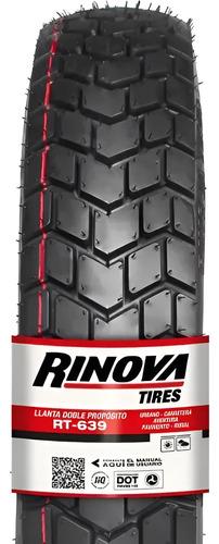 Llanta Doble Propósito 90/90-21 Rt-639 Con Cámara 60l Rinova