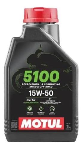 Aceite Para Motor Motul 5100 4t. Semi-sintético 15w-50 Para Moto/cuatriciclo De 1 Unidad X 1l