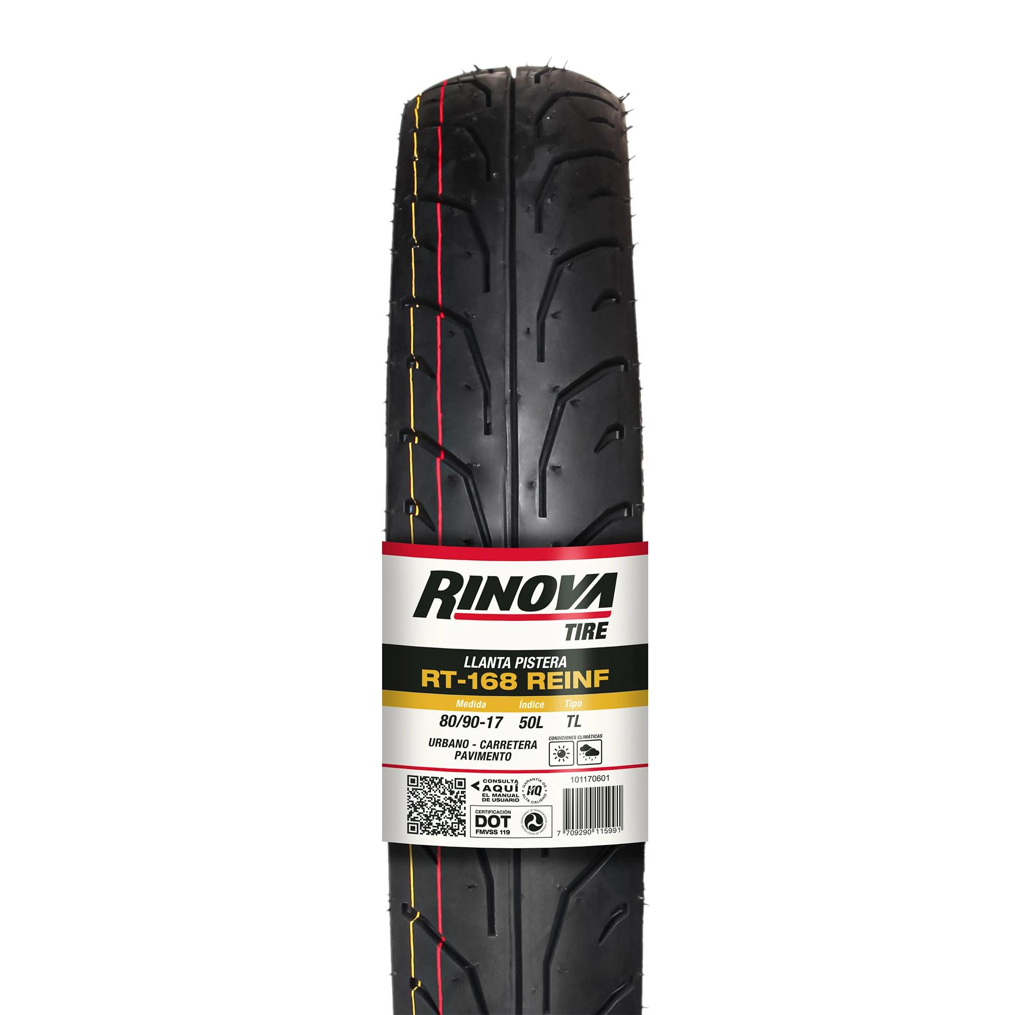Llanta Moto Pistera 70/90-17 Rinova RT-168 Reforzada 43L Sellomatic