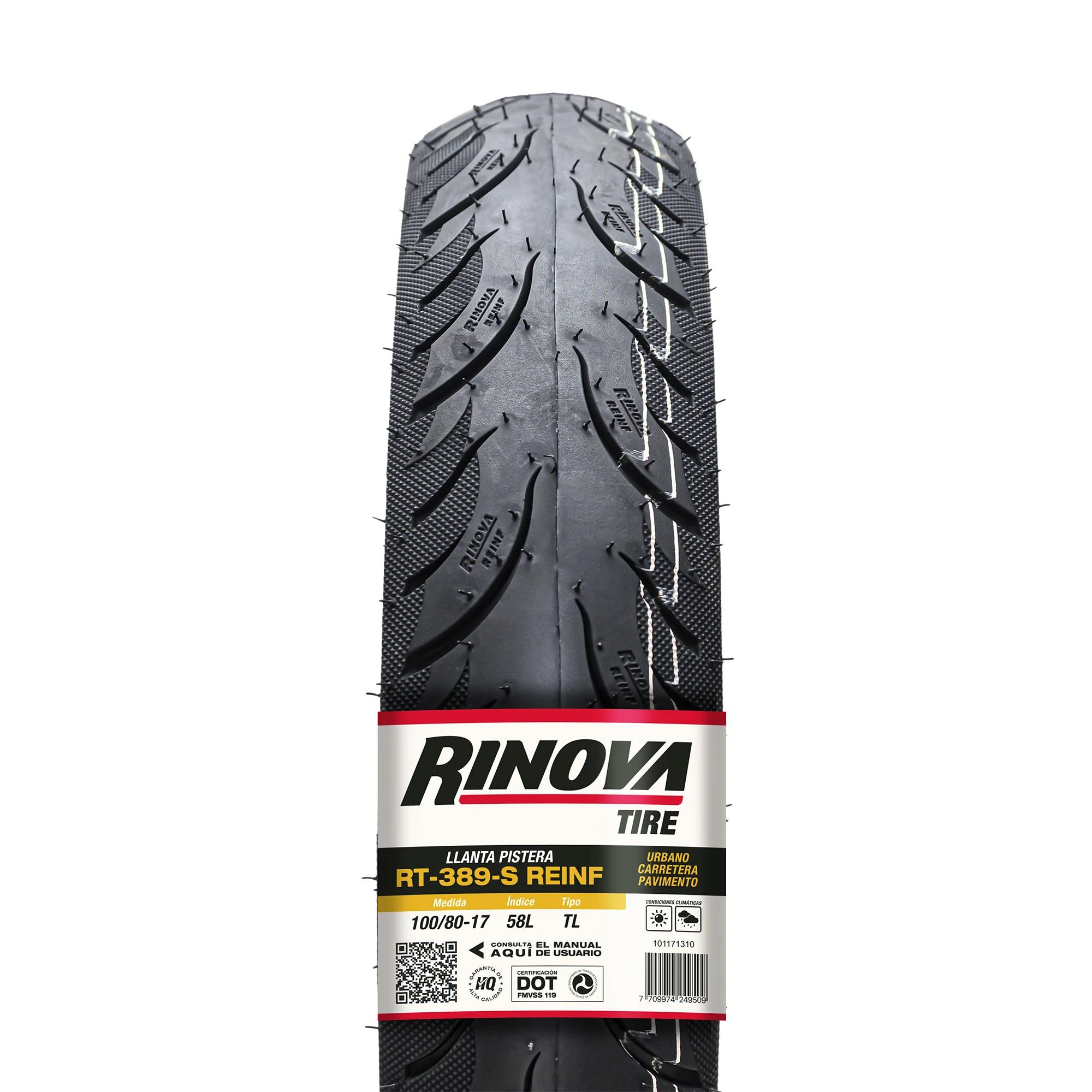 Llanta Moto Pistera 90/80-17 Rinova RT389-S Sellomatic 52L Reforzada